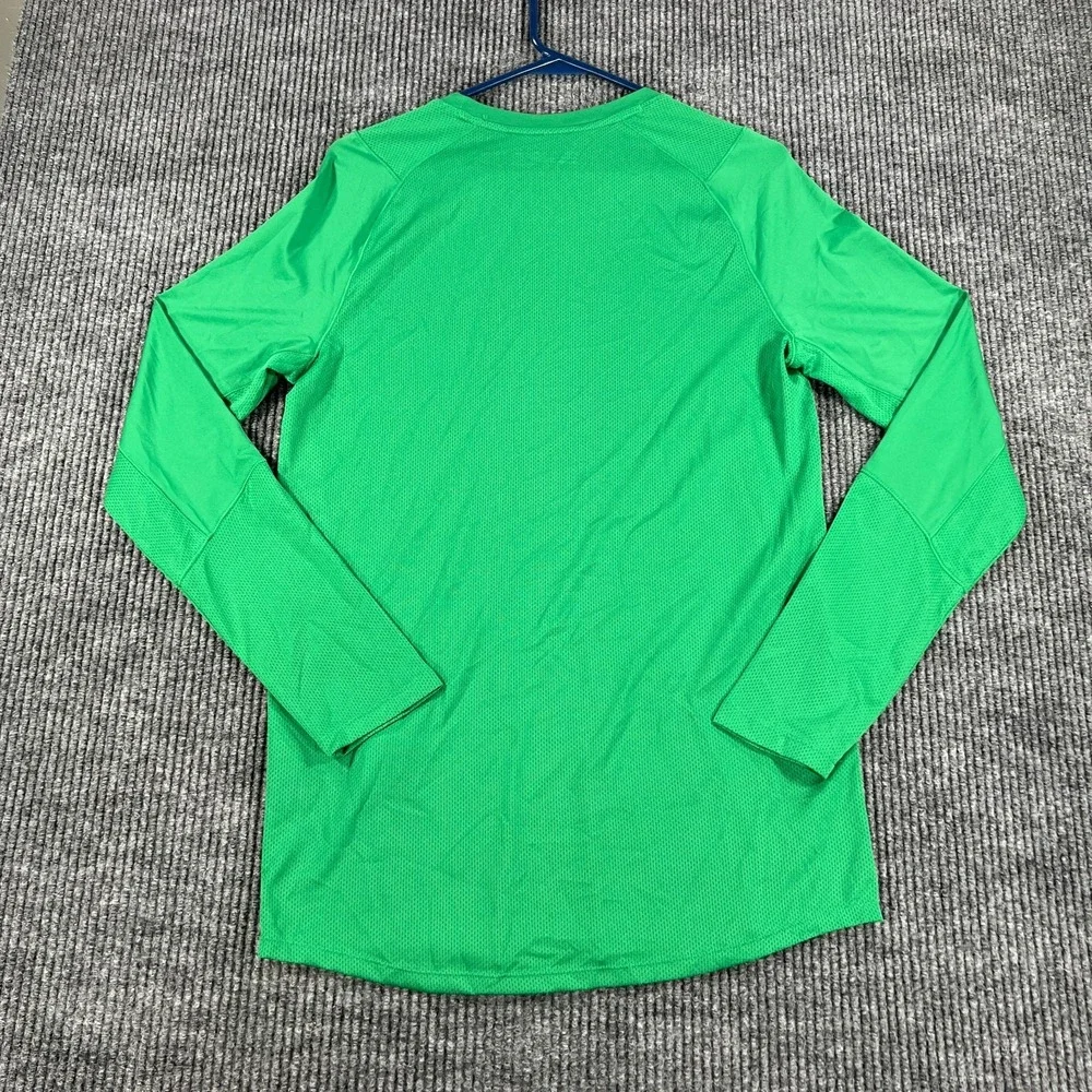 Notre Dame Fighting Irish Shirt Mens Small Green Long Sleeve Fitted Heat Gear